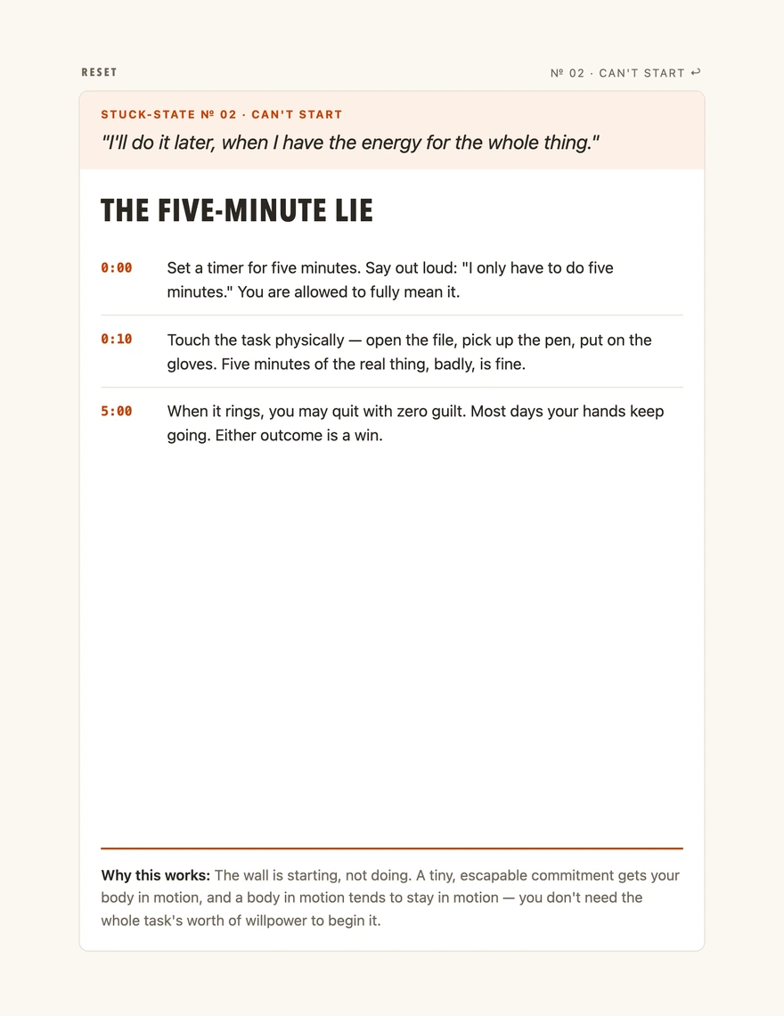 The Five-Minute Lie protocol page