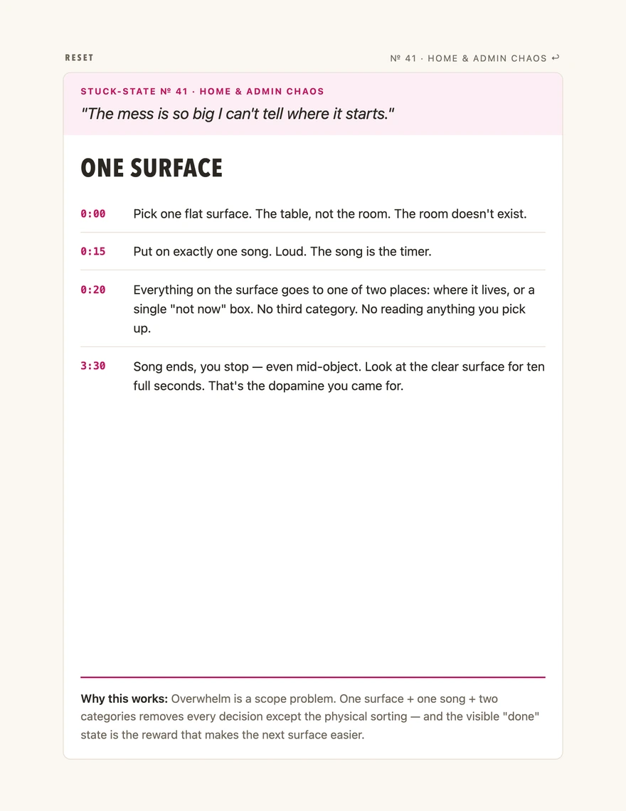 One Surface protocol page