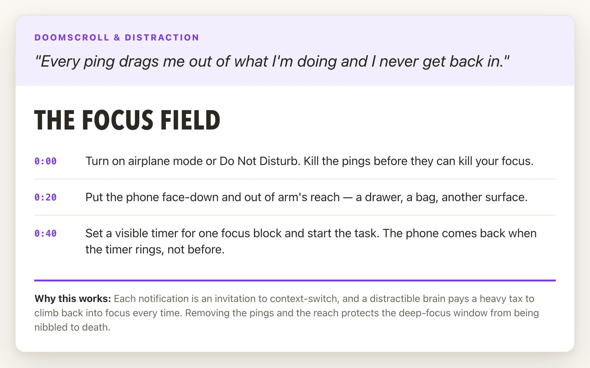 The actual The Focus Field card from the deck